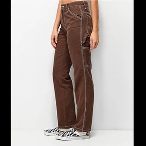 Dickies Juniors Women’s carpenter pants jeans Chocolate brown 9/29